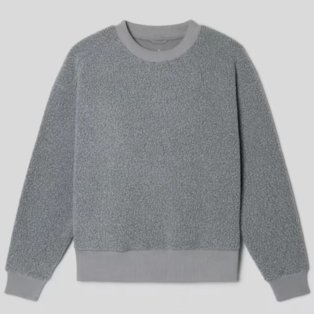 Everlane ReNew size Large Teddy sherpa crewneck sweatshirt Minimalist - Picture 3 of 4